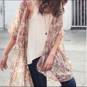 Brandy Melville sheer floral kimono